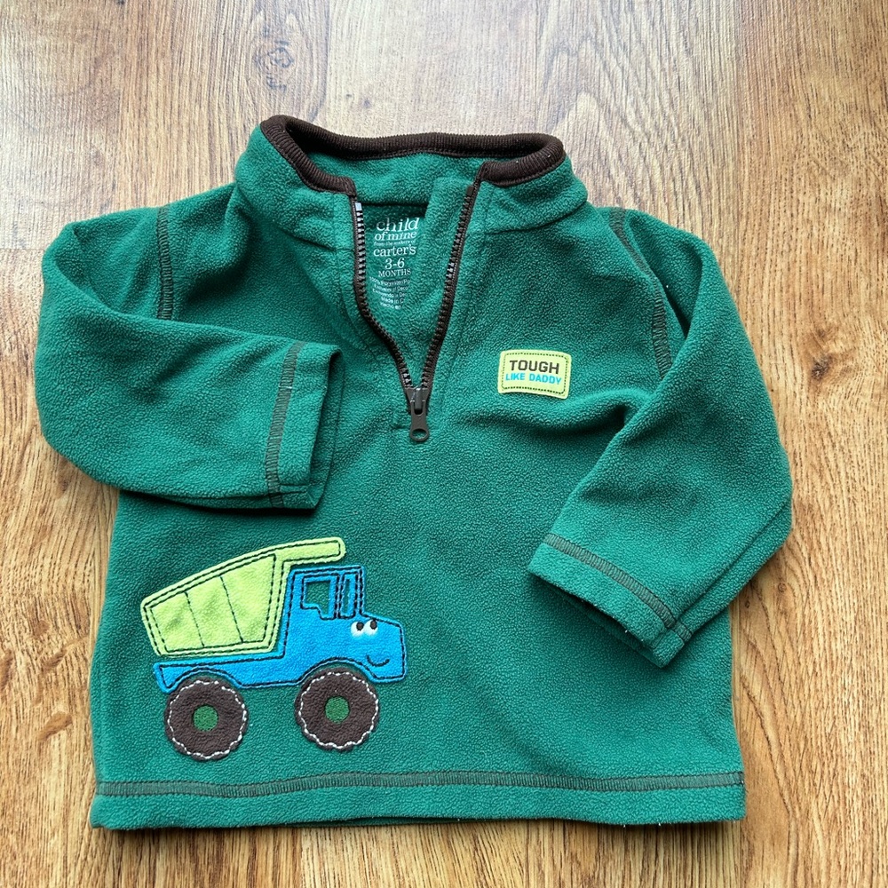 Child of Mine by Carter’s green pullover sweatshirt 3-6 months